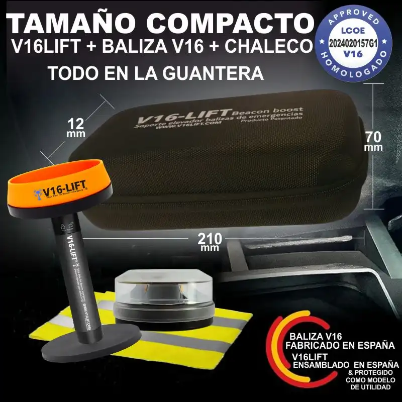 banner sostraffic v16lift soporte extensible v16lift para baliza v16 luz de emergencias v16 dgt vehiculos coche camiones motos quinto